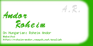 andor roheim business card